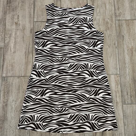 Jude Connally Maya Ponte Zebra-Print Shift Dress Womens M Comfort Quiet Luxury - Picture 5 of 7